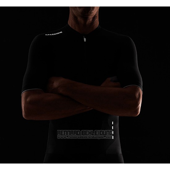 2019 Fahrradbekleidung La Passione Shwarz Wei Trikot Kurzarm und Tragerhose